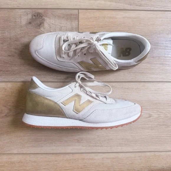Beige New Balance 620 Gold And White New Balance Crew 620 CW620JD2